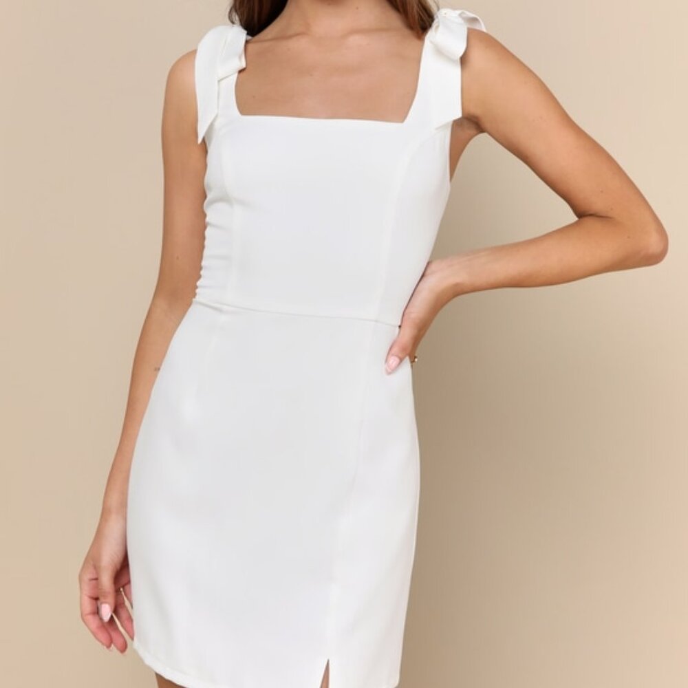 Lulus Your Sweetie White Tie-strap Mini Dress - Size S